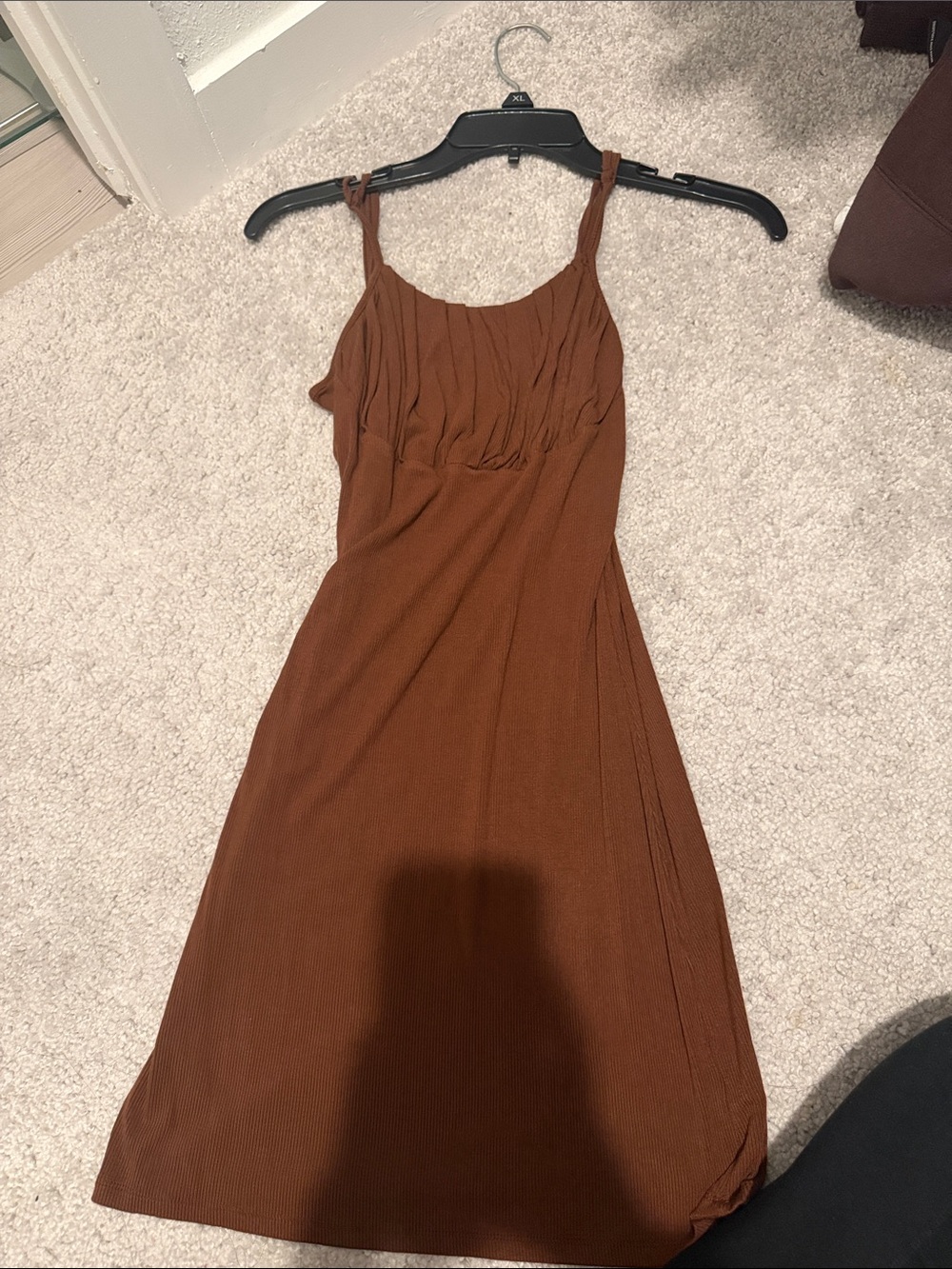 Kendall & Kylie Cinnamon Brown Knit Midi Dress